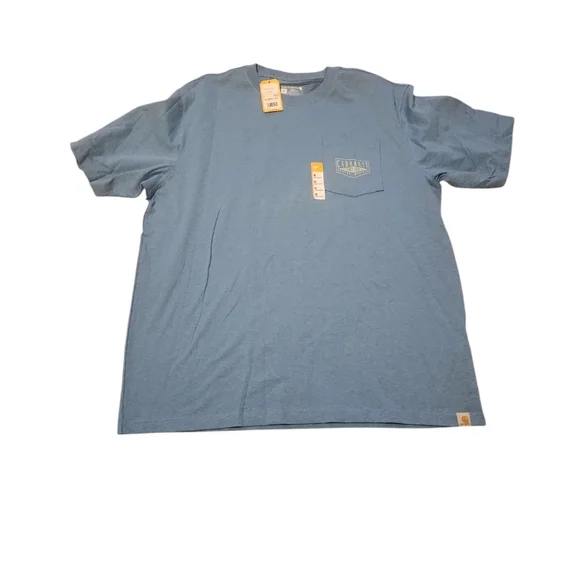 Carhartt Blue Pocket T-Shirt - Picture 1 of 4
